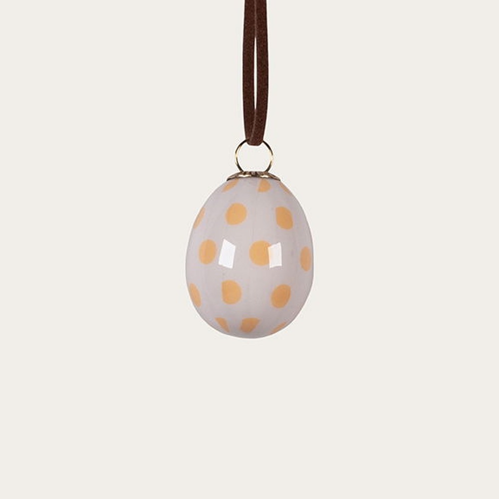 Påskeæg Pynt Hvid/Gul - 1 stk (4 x Ø 2,5 cm) | Påske Påskepynt - Temashop