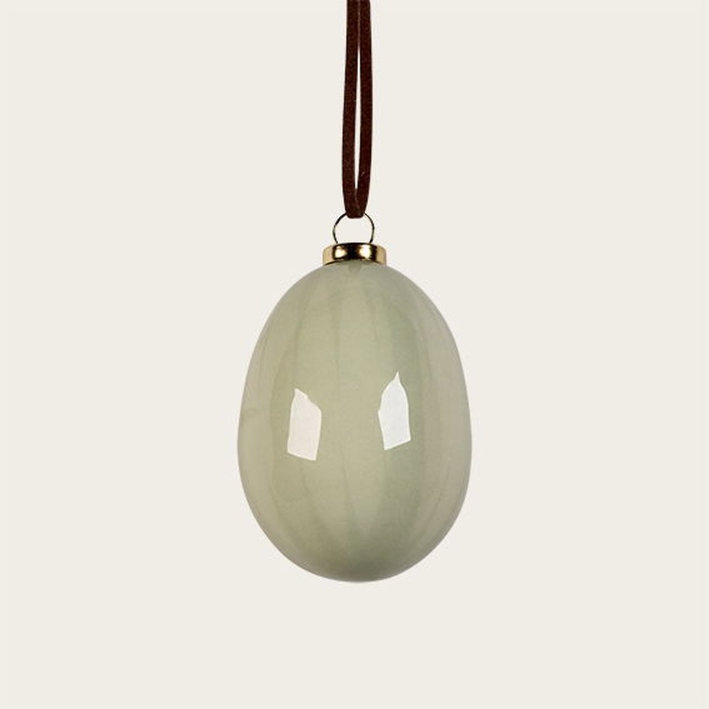Påskeæg Ophæng Grøn - 1 stk (6,5 x Ø 4 cm) | Påske Påskepynt - Temashop