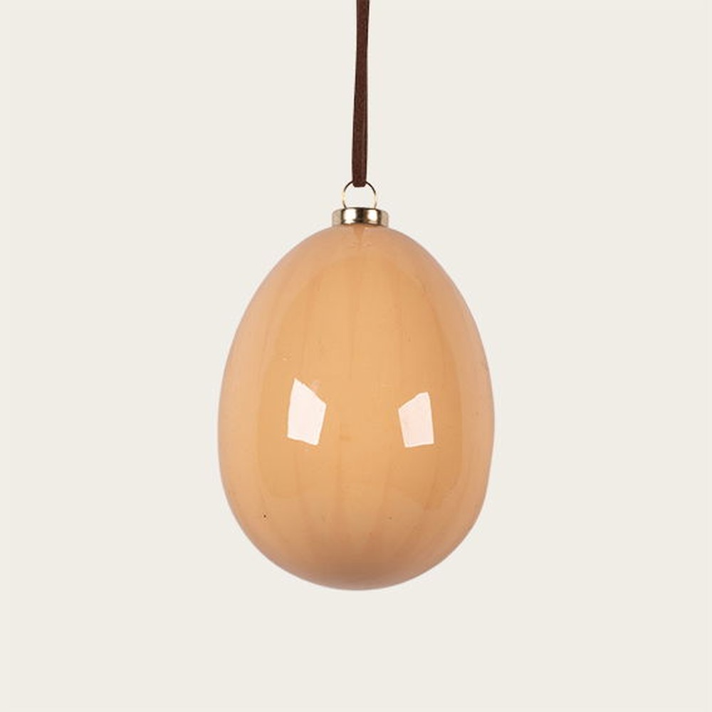 Påskeæg Gul - 1 stk (8 x Ø 6,5 cm) | Påske Påskepynt - Temashop