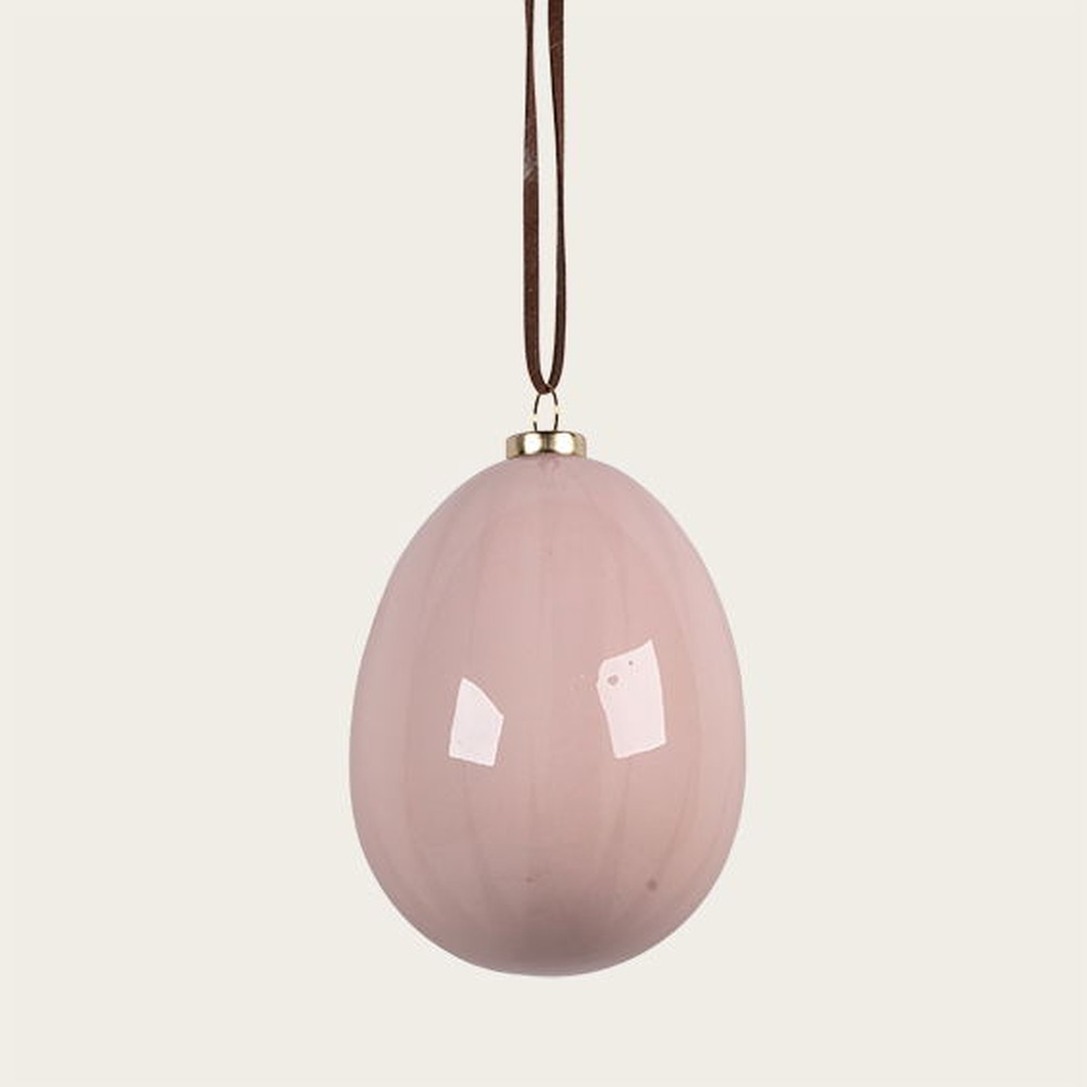 Påskeæg Ophæng Lyserød - 1 stk (8 x Ø 6,5 cm) | Påske Påskepynt - Temashop