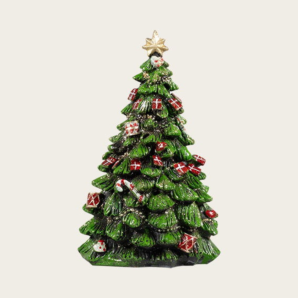 Juletræ Med LED Brun - 1 stk (18 x Ø 10 cm) | Juletræ Juletræ - Temashop