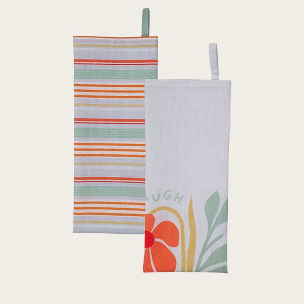 Hot Summer Viskestykker Flerfarvet - 2 stk (70 x 43 cm) | Sommer Mad, Drikke & Køkken Udstyr - Temashop