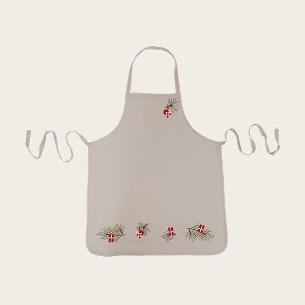 Dansk Jul Forklæde Grå - 1 stk (80 x 65 cm) | Danmark Forklæder - Temashop