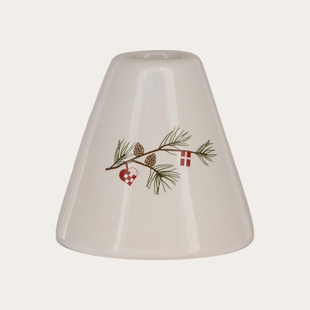 Dansk Jul Lysestage Hvid - 1 stk (7 x Ø 5,5 cm) | Danmark Lysestager - Temashop