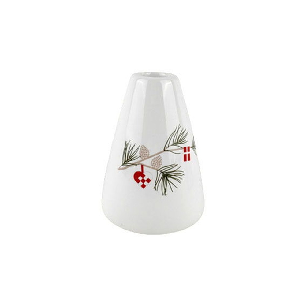 Dansk Jul Keramik Lysestage Hvid - 1 stk (10 x Ø 7,5 cm) | Danmark Lysestager - Temashop