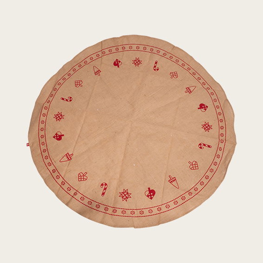 Juletræstæppe Dansk Jul Beige