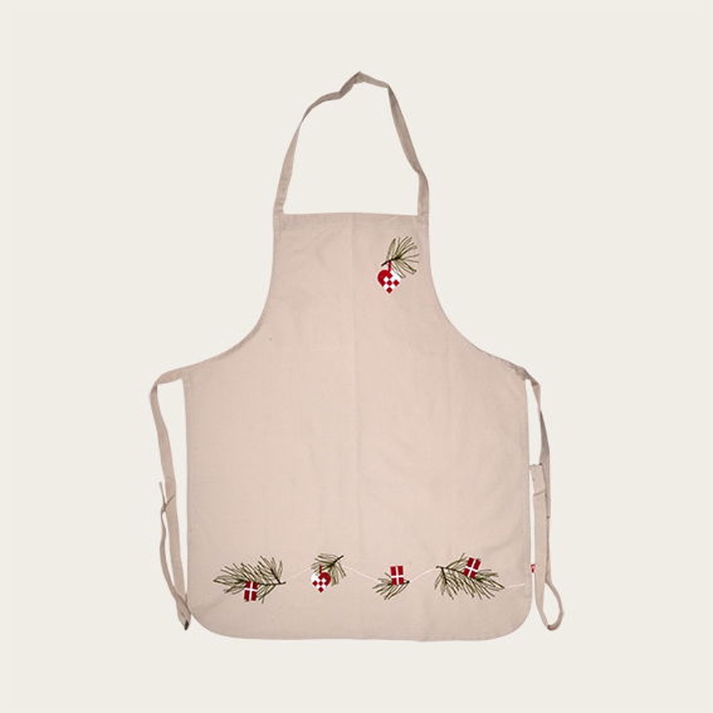 Dansk Jul Forklæde Grå - 1 stk (80 x 65 cm) | Danmark Forklæder - Temashop
