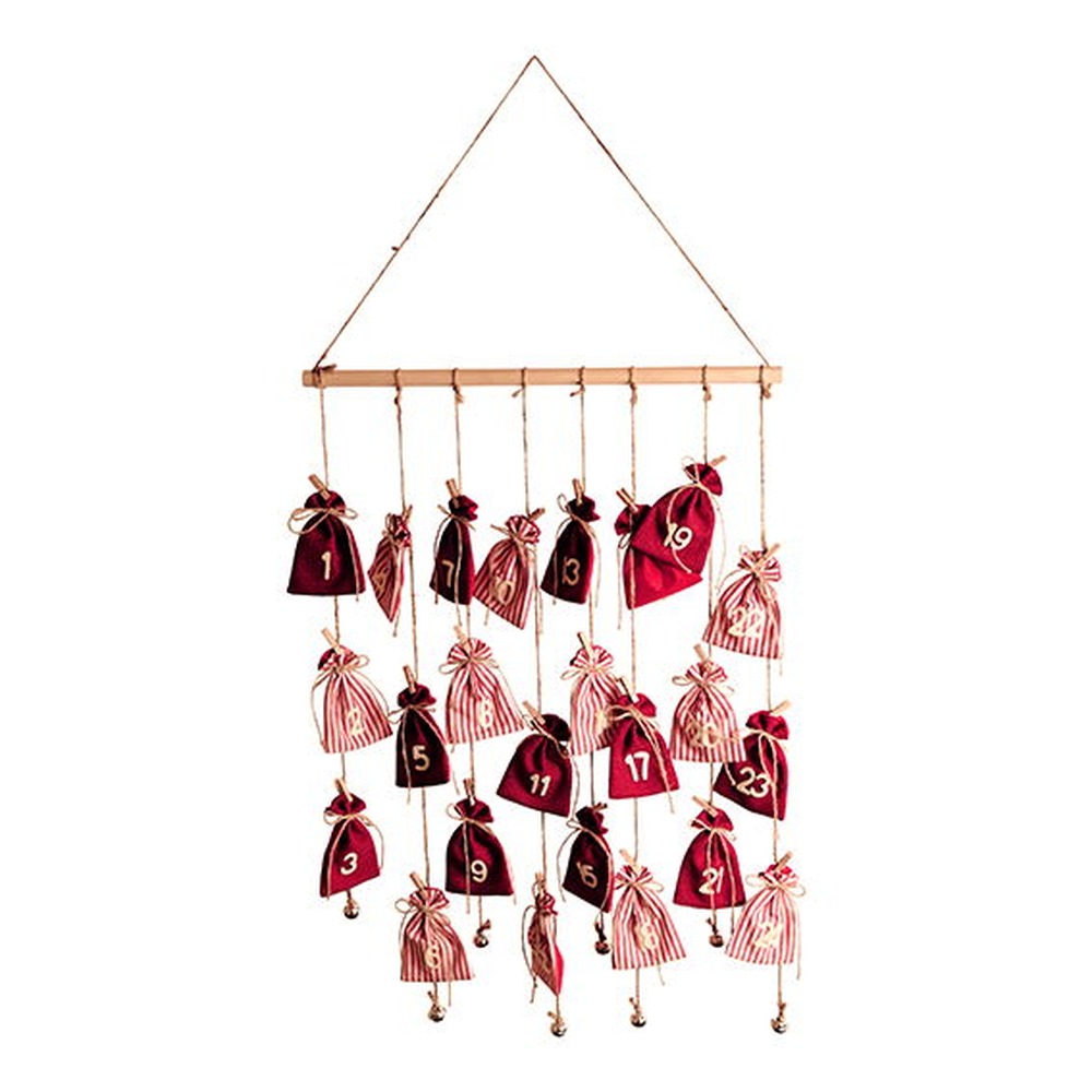 Pakkekalender Rød - 1 stk (85 x 56 cm) | Julekalender Julekalendere - Temashop