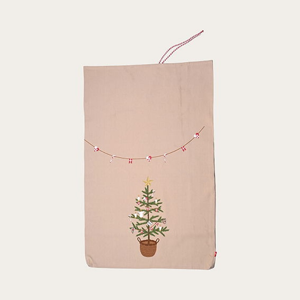 Bomulds Gavesæk Beige - 1 stk (90 x 60 cm) | Jul Sæk - Temashop