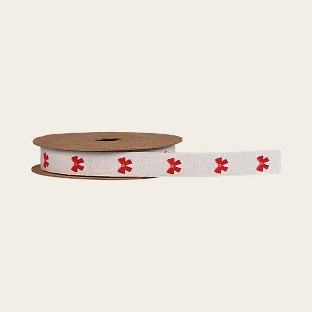 Gavebånd Beige - 1 stk (1,2 cm x 5 m) | Julegave Bånd - Temashop