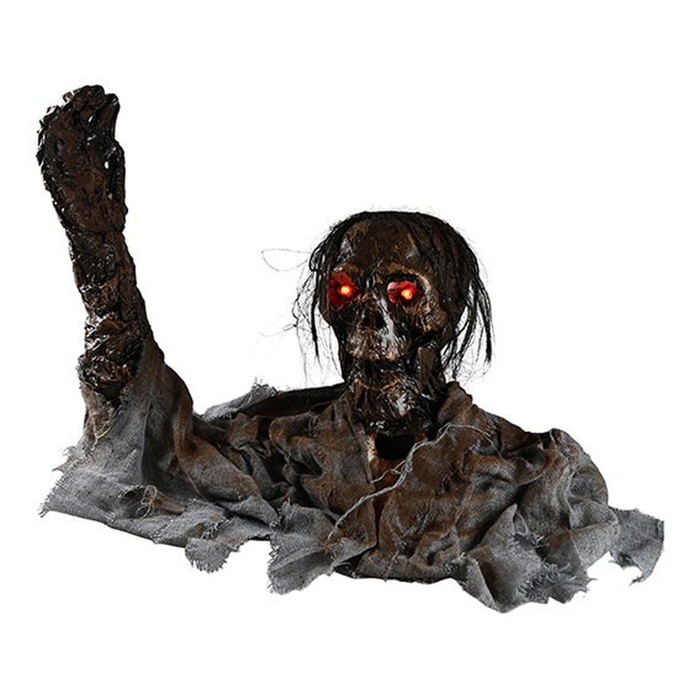 Zombie Dekorationsfigur Med LED Grå