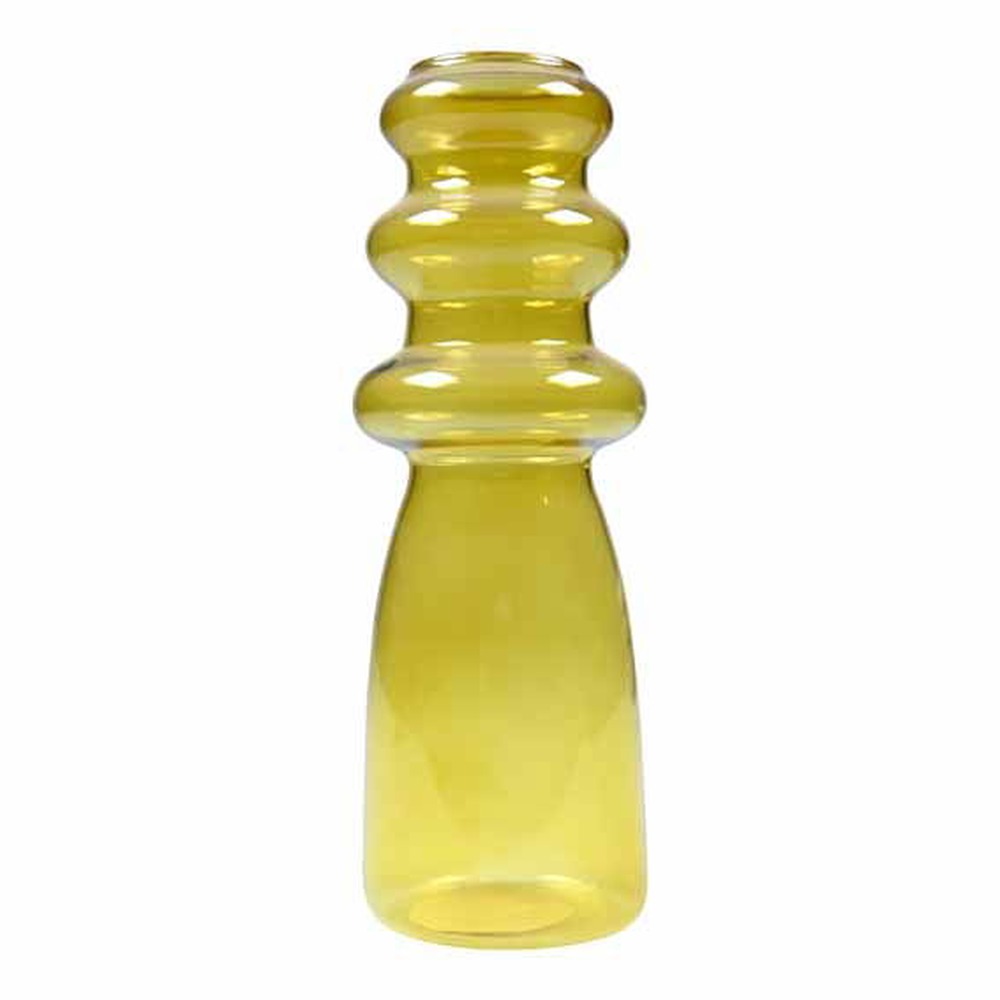 Glasvase Gul - 1 stk (20,4 x Ø 7 cm) | Gul tema Vase - Temashop