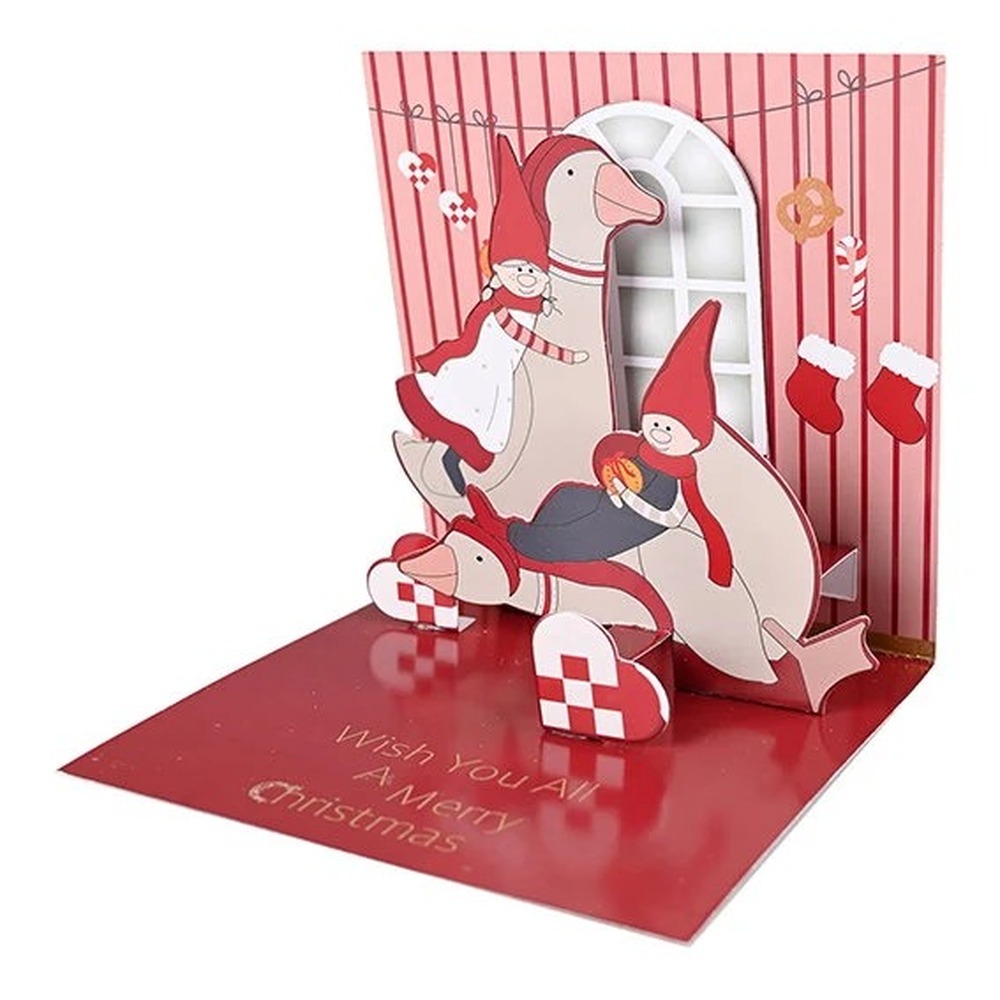Wish You All A Merry Christmas Pop-Up Julekort