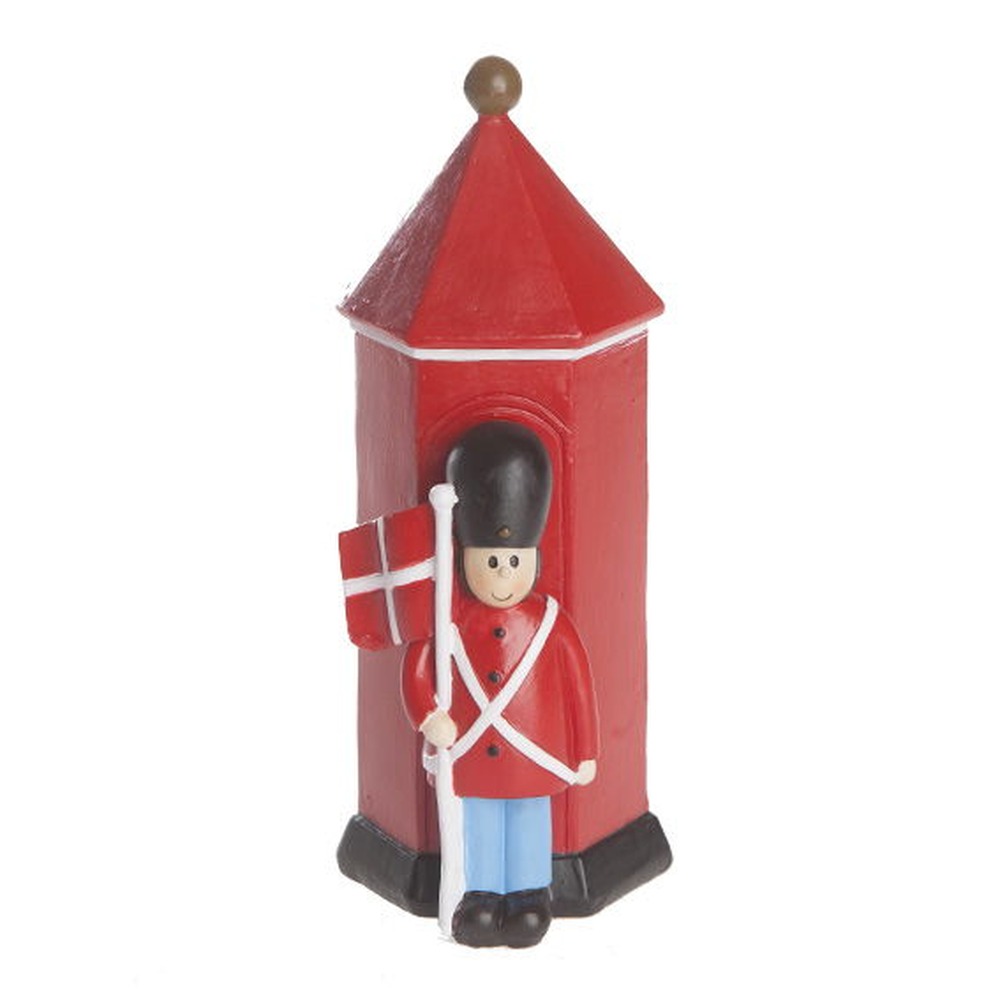 Soldat Med Hus Rød - 1 stk (16 cm) | Militær Dekorationsfigurer - Temashop