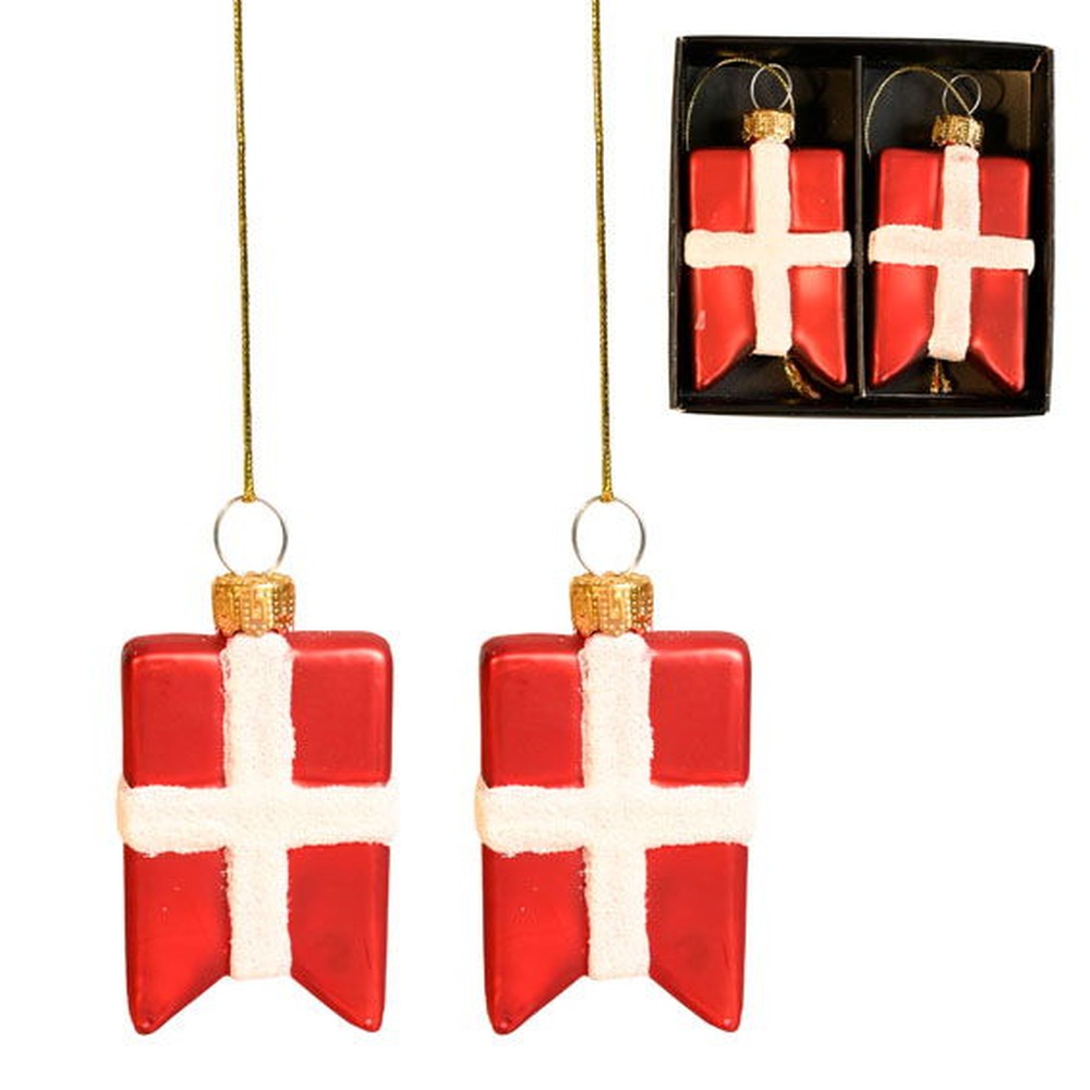 Dansk Flag Juleophæng Rød/Hvid