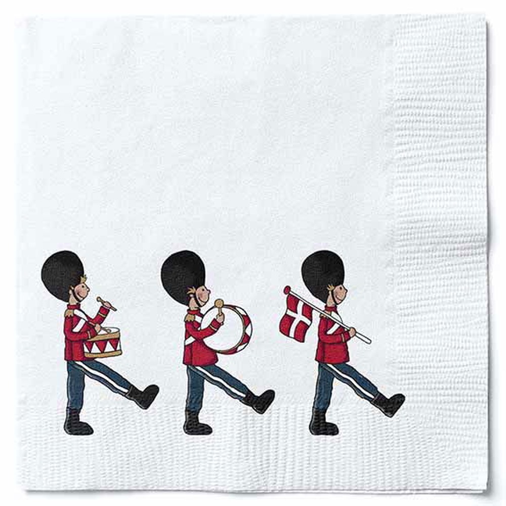 Nostalgic Soldier Servietter Rød - 20 stk (33 x 33 cm) | Fødselsdag Servietter - Temashop