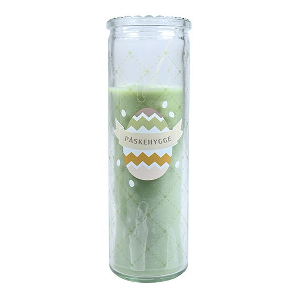 Påskelys I Glas Grøn - 1 stk (16,5 x Ø 5,5 cm) | Påske Lys / lysestager - Temashop