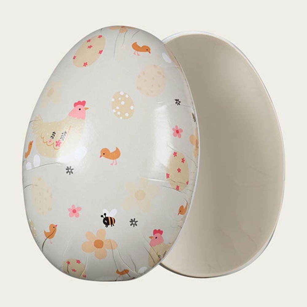 Påskeæg Happy Easter Beige - 1 stk (15 x Ø 9 cm) | Påske Påskepynt - Temashop