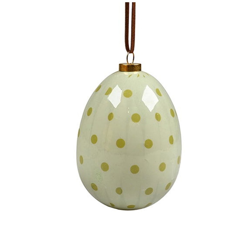Påskeæg Ophæng Grøn - 1 stk (8 x Ø 6,5 cm) | Påske Påskepynt - Temashop