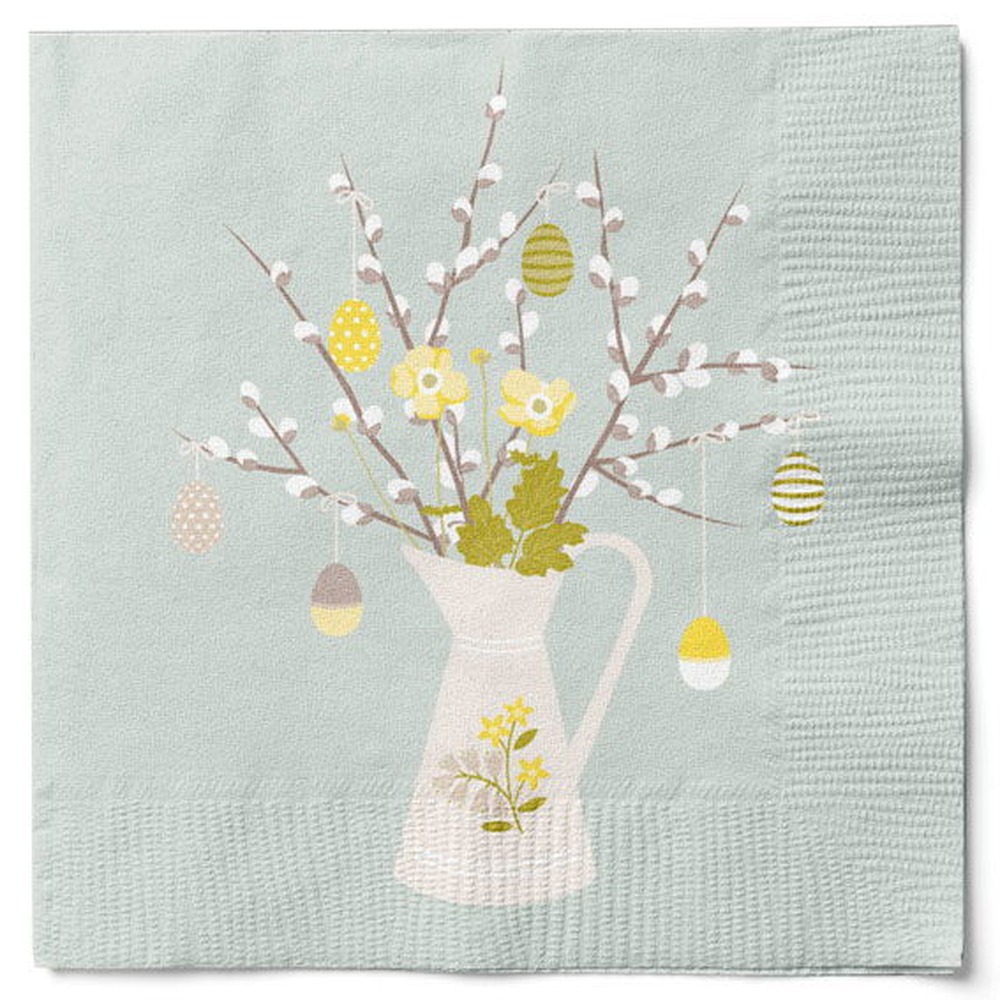 Påske Servietter Grå - 20 stk (33 x 33 cm) | Påske Servietter - Temashop