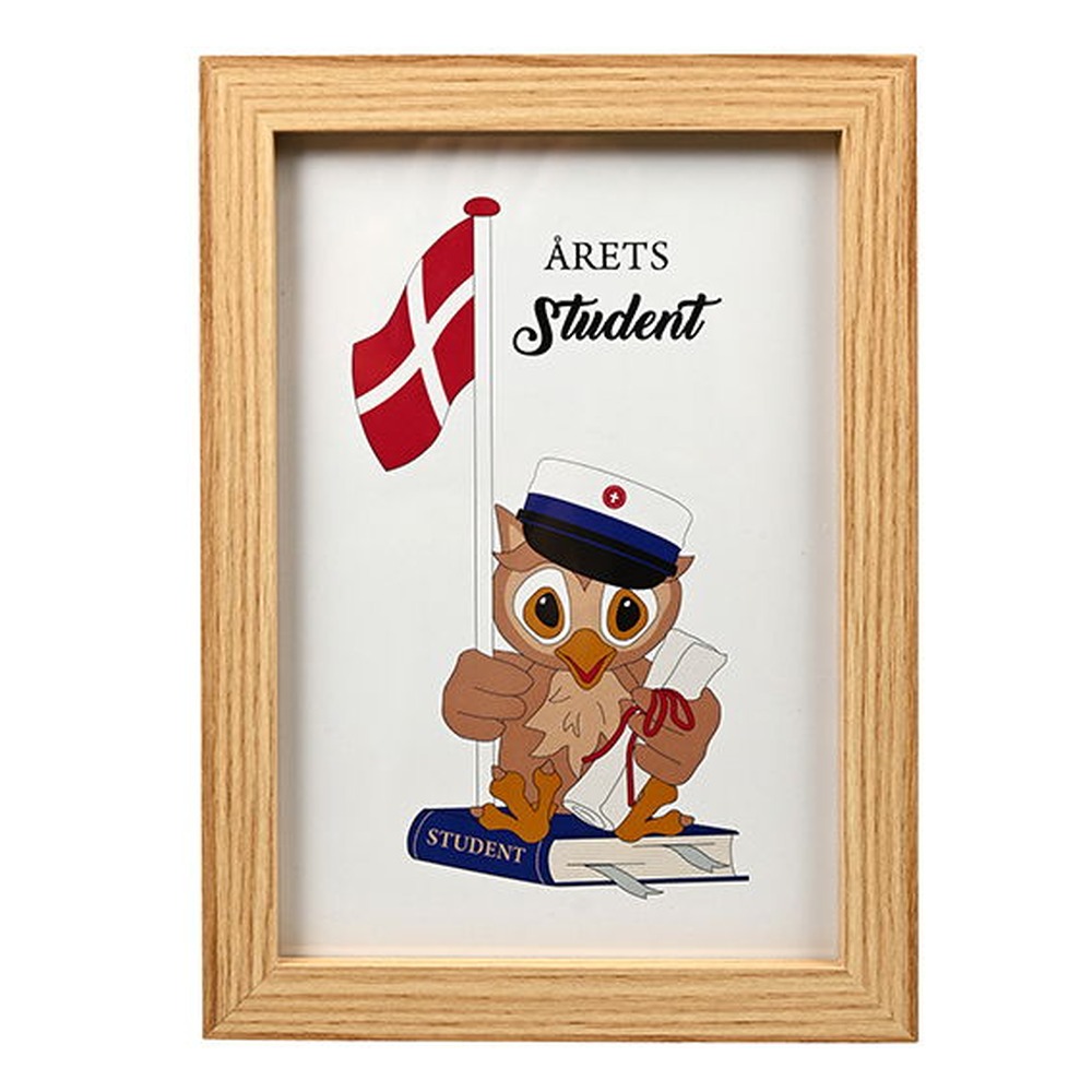 Årets Student Plakat I Ramme - 1 stk (21 x 14,8 x 1,5 cm) | Studerende Ramme - Temashop