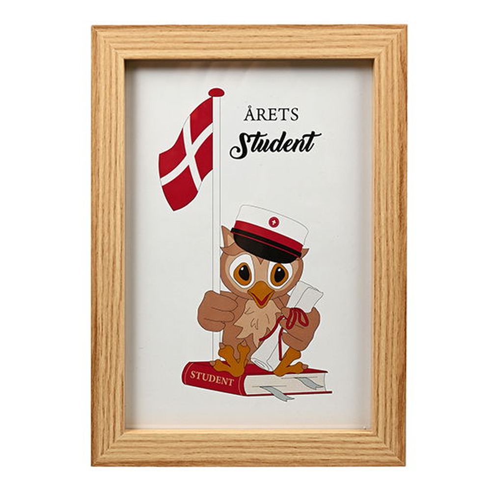 Årets Student Plakat I Ramme - 1 stk (21 x 14,8 x 1,5 cm) | Studerende Ramme - Temashop