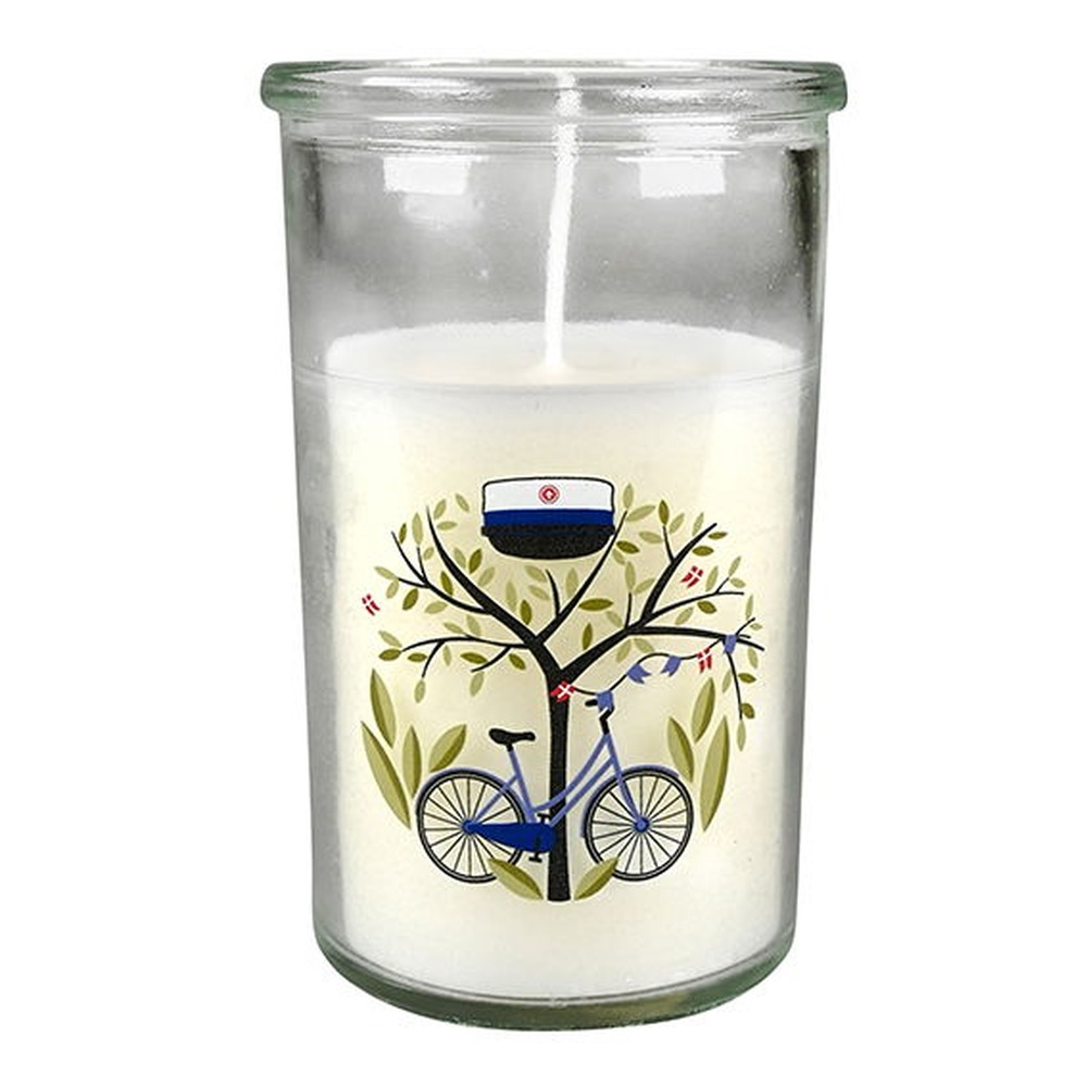 Student Lys I Glas Hvid - 1 stk (10 x Ø 6 cm) | Studerende Lys / lysestager - Temashop
