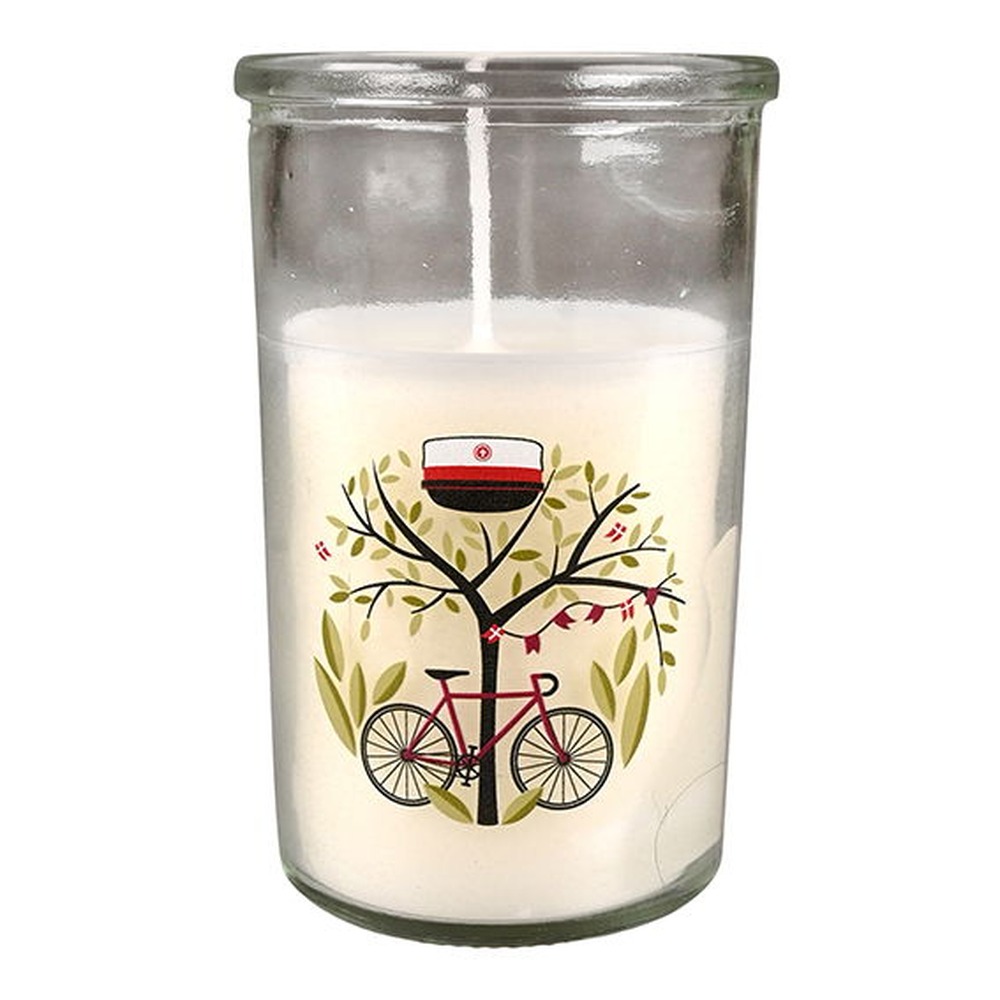 Student Lys I Glas Hvid - 1 stk (10 x Ø 6 cm) | Studerende Lys / lysestager - Temashop