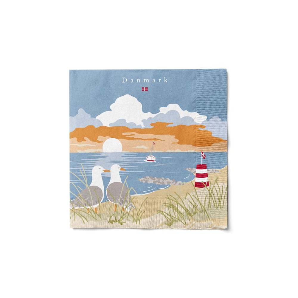 Danmark Servietter Lyseblå - 20 stk (33 x 33 cm) | Danmark Servietter - Temashop