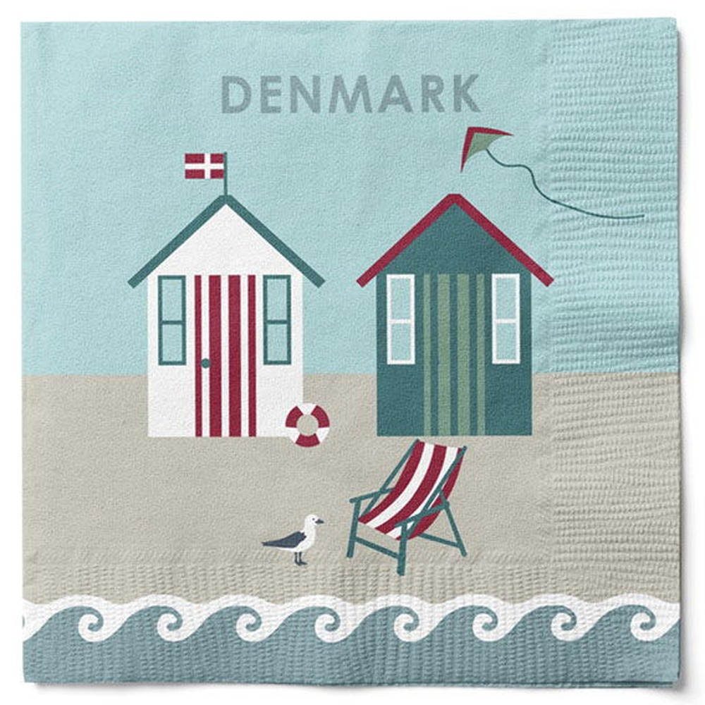 Moments Servietter Blå - 20 stk (33 x 33 cm) | Danmark Servietter - Temashop