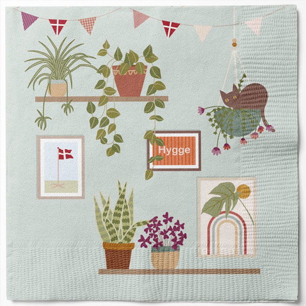 Moments Servietter Blå - 20 stk (33 x 33 cm) | Blåt tema Servietter - Temashop