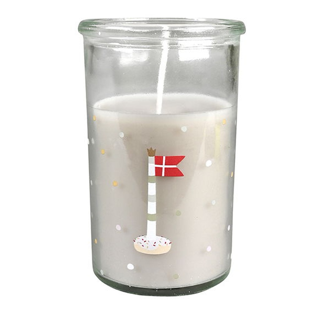 Lys I Glas Dannebrog Grå