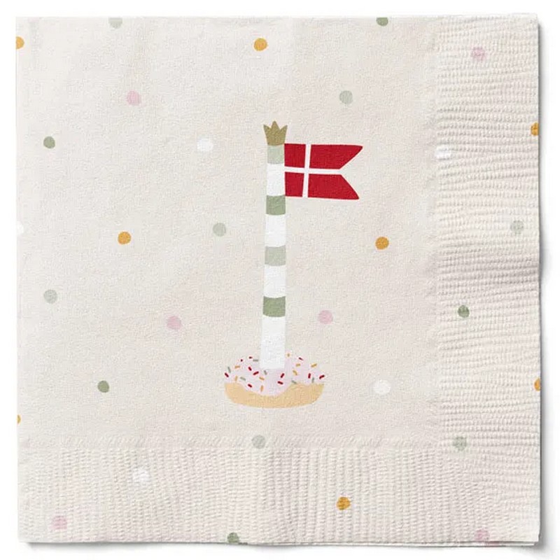 Dannebrog Flag Servietter Beige