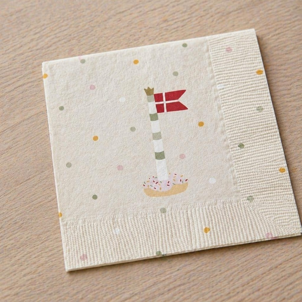 Dannebrog Flag Servietter Beige
