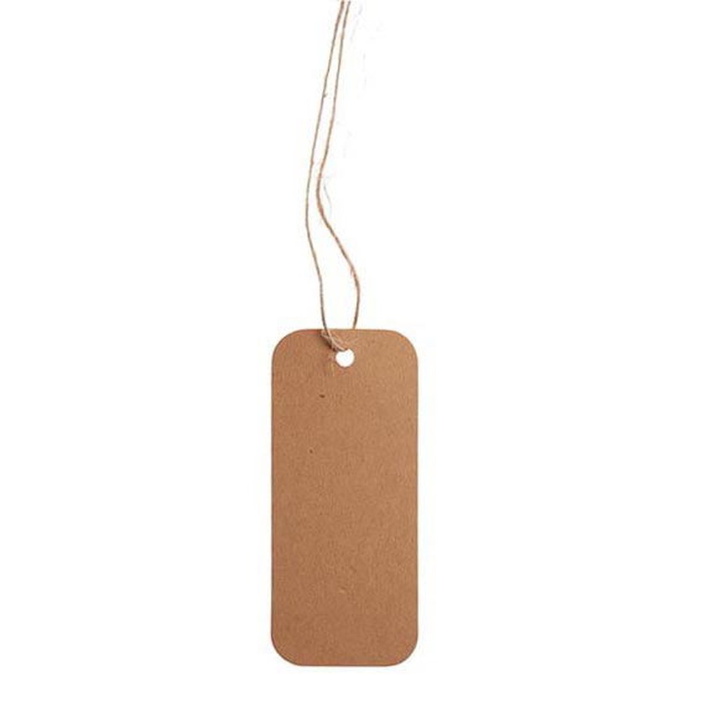 Manilla Gavemærker Kraft - 12 stk (8 x 3,5 cm) | Julegave Gavetilbehør - Temashop