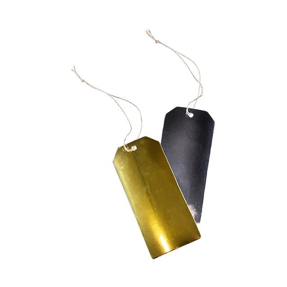 Manilla Gavemærker Guld/Sølv - 6 stk (11 x 5 cm) | Guld tema Gavetilbehør - Temashop
