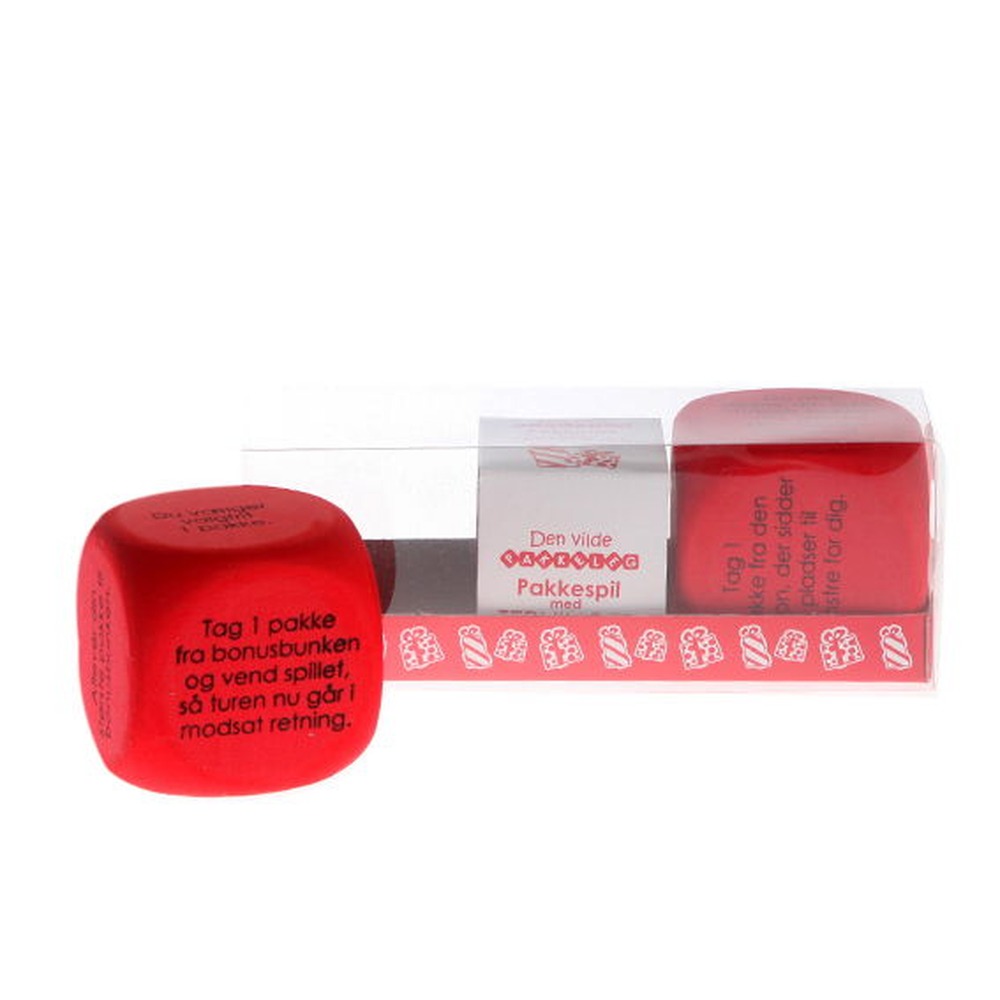 Pakkespil Terninger - 2 stk (7,5 x 7,5 cm) | Julefrokost Selskabsspil - Temashop