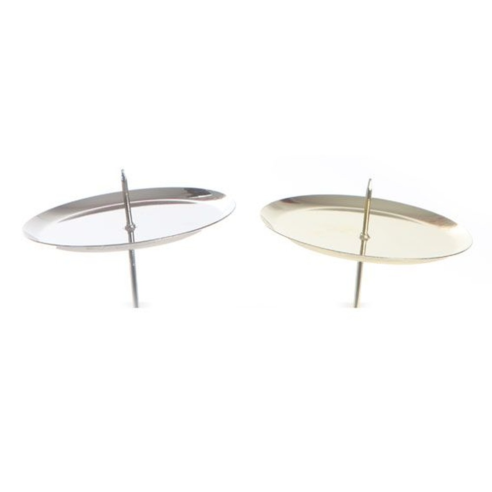 Lyseholder Guld/Sølv - 4 stk (Ø 7,5 cm) | Julepynt Lysestager - Temashop