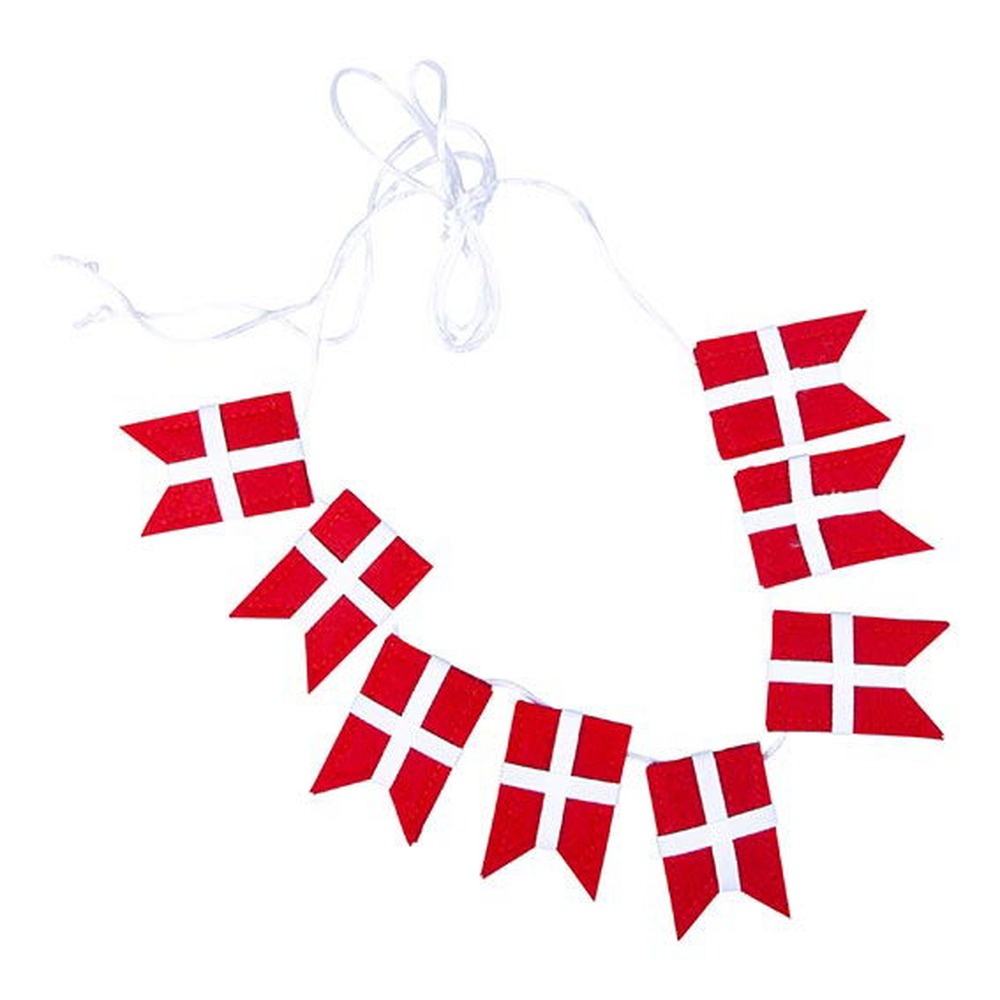 Dannebrog Filt Flagguirlande Rød
