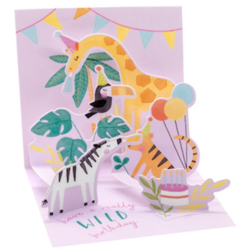 Zoo Animals Pop-Up Lykønskningskort