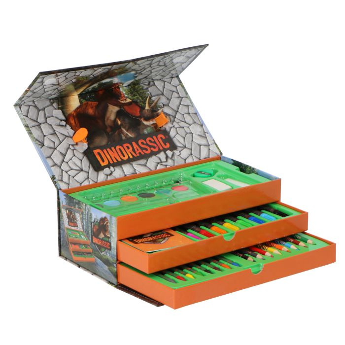 Dinosaur Maling Æske (26 x 9 x 13,5 cm) | Dinosaurus Male- & Tegneudstyr - Temashop