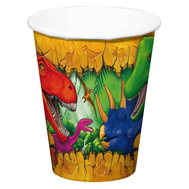 Dinosaur Papkrus - 6 stk (250 ml) | Dinosaurus Krus - Temashop