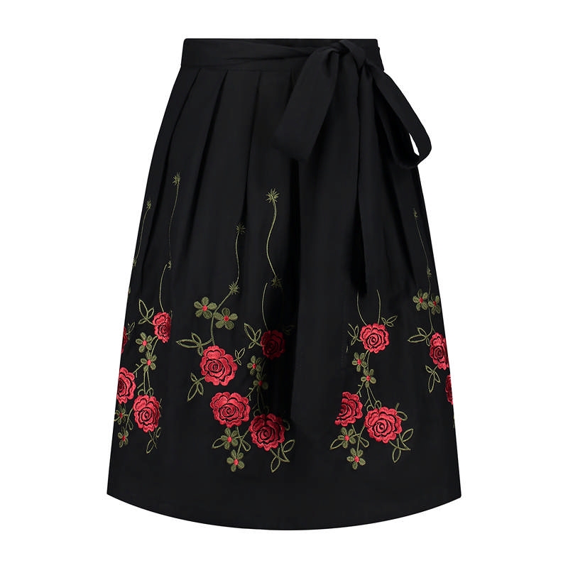 Dirndl Forklæde Sort - Anledninger kostume til voksne i størrelserne M | Oktoberfest kostume til kvinder - Temashop