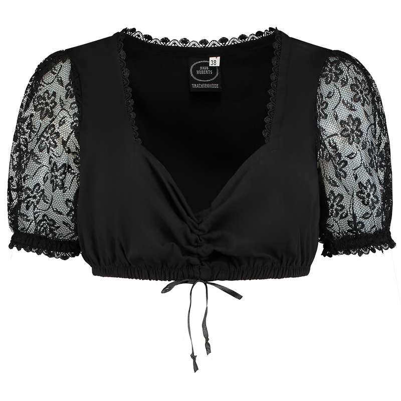 Dirndlbluse Sort - Anledninger kostume til voksne i størrelserne S-XL | Oktoberfest kostume til kvinder - Temashop