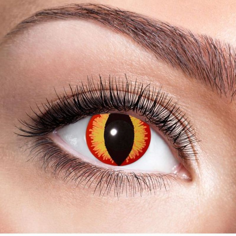 Saurons Eye Halloweenlinser (12-Måneders linser) | Halloween Linser - Hovedtilbehør - Temashop