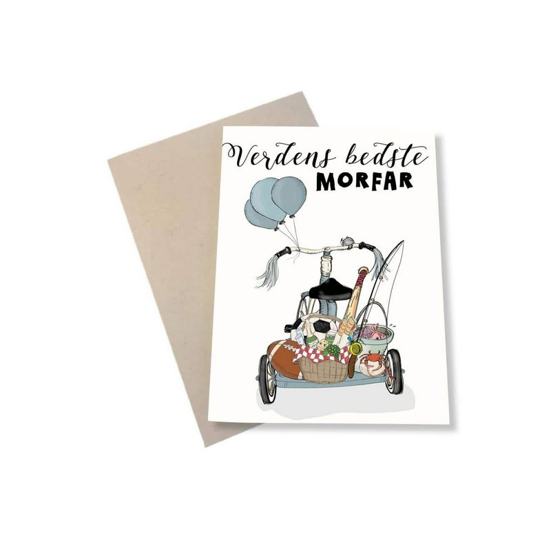 Verdens Bedste Morfar Kort - 2 dele (11,5 x 16 cm) - Temashop