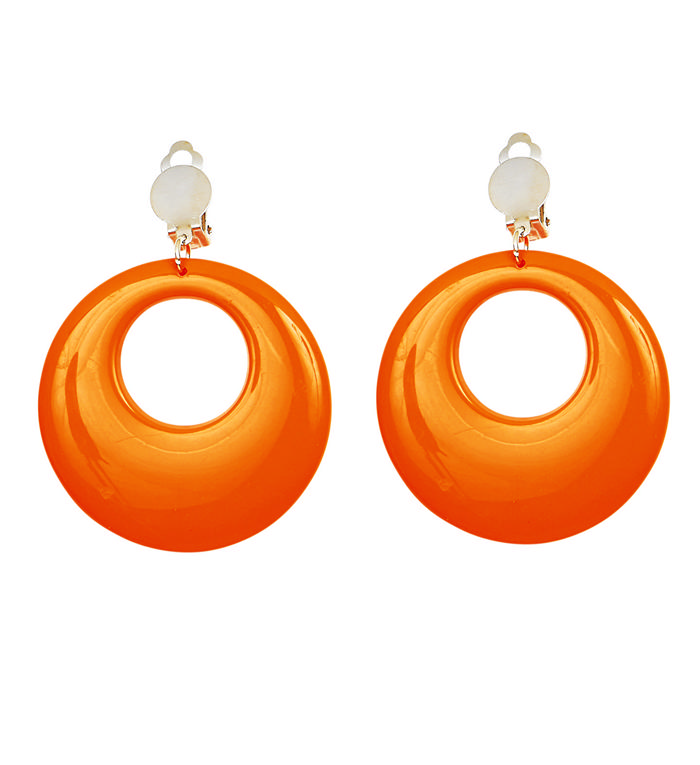 Disko Øreringe Orange | 70'erne Disco Øreringe - Smykker - Temashop