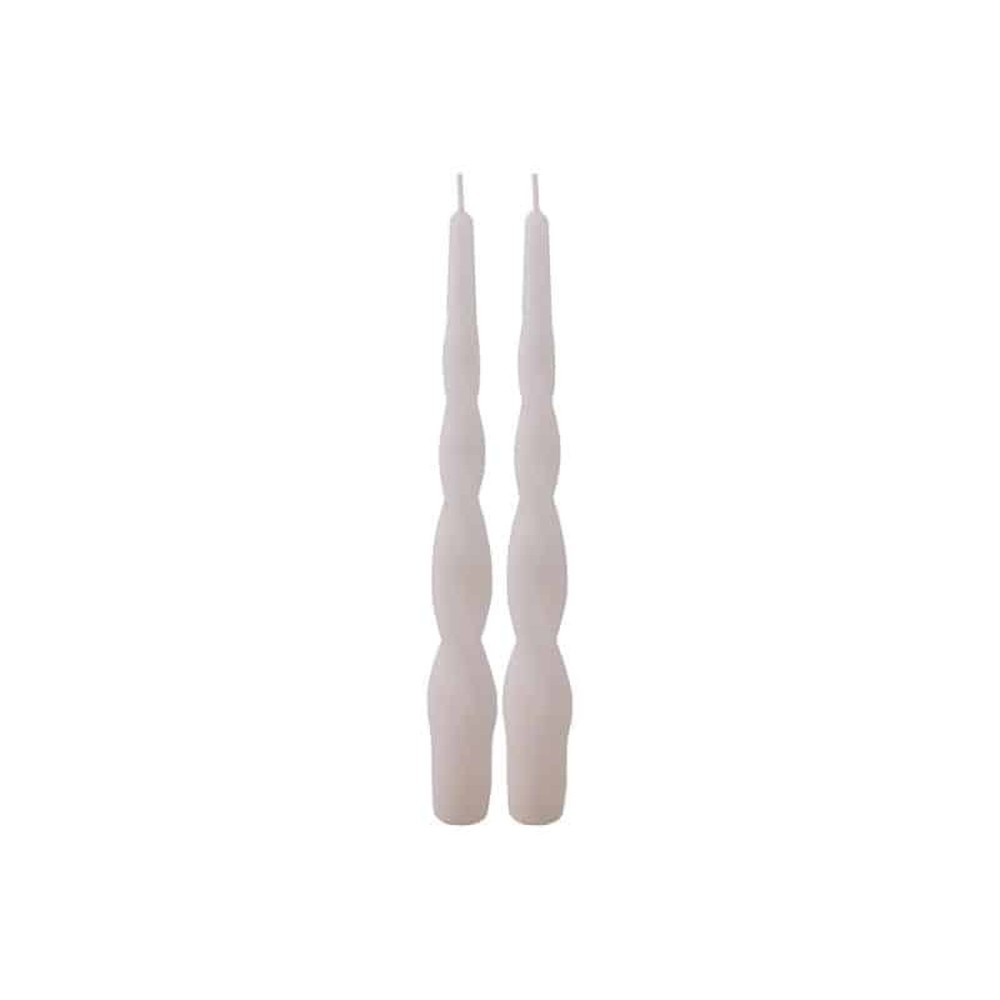 Snoede Stearinlys Creme - 2 stk (25 cm) | Hvidt tema Lys / lysestager - Temashop