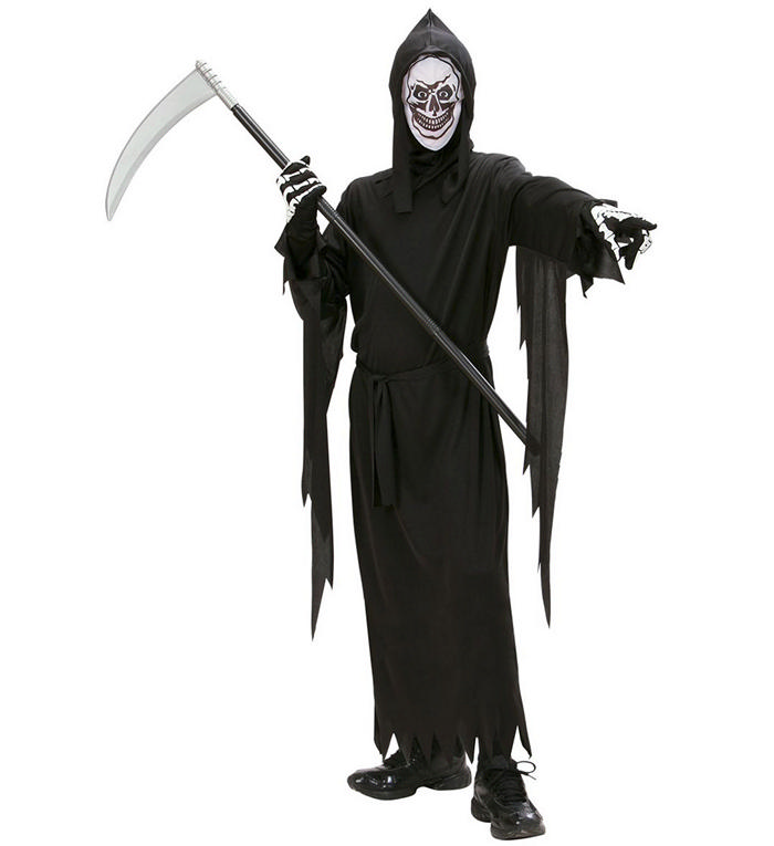 Døden Børnekostume - Halloween kostume til børn i størrelserne 104-170 | Manden med leen udklædning til børn - Temashop