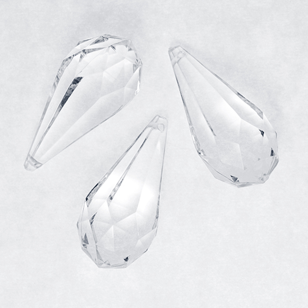 Dråbeformede Krystaller Klar - 5 stk (2,3 x 5,1 cm) - Temashop